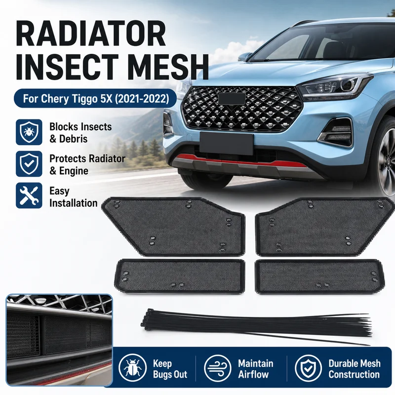 21 22 For Chery Tiggo 5X Car Radiator Insect Mesh Mouse Mosquito Protection Net Cover Automotive Parts
