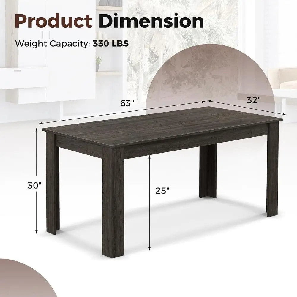 Moccha Wood Dining Table or 4-6 People, 63