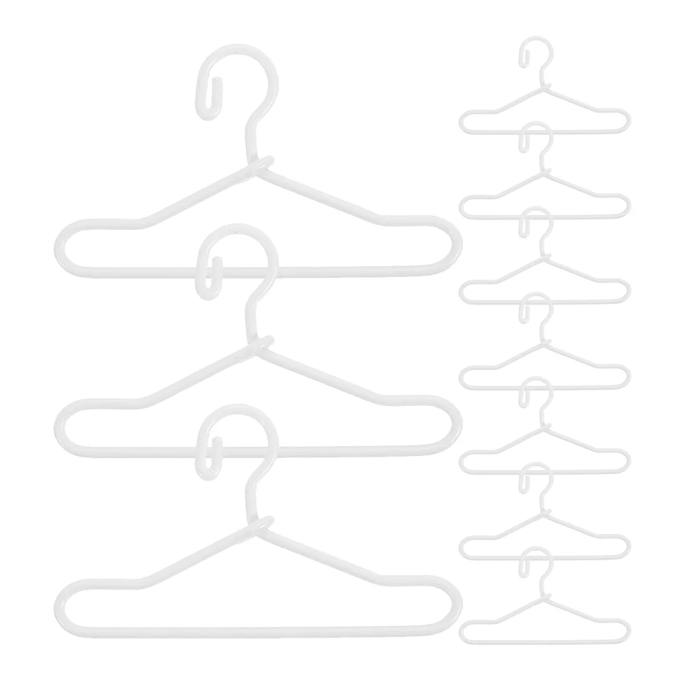 

10 Pcs Coat Hanger Mini Clothes Hangers House Miniature Hook up For Alloy Closet