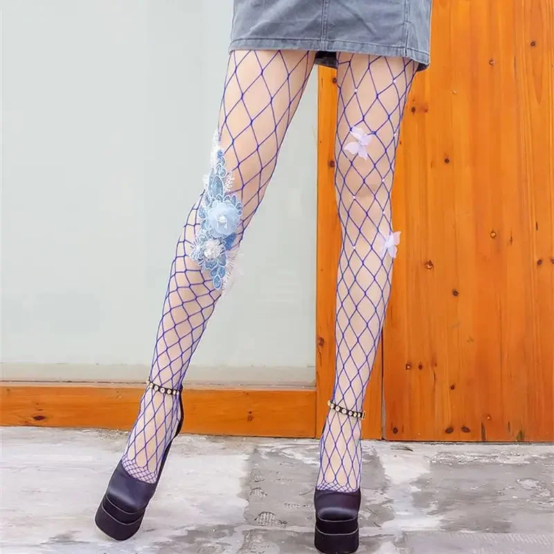 Fishnet Tights Patterned Fishnet Stockings Tights for Women Thigh High Black Pantyhose колготки lingeries for woman medias para