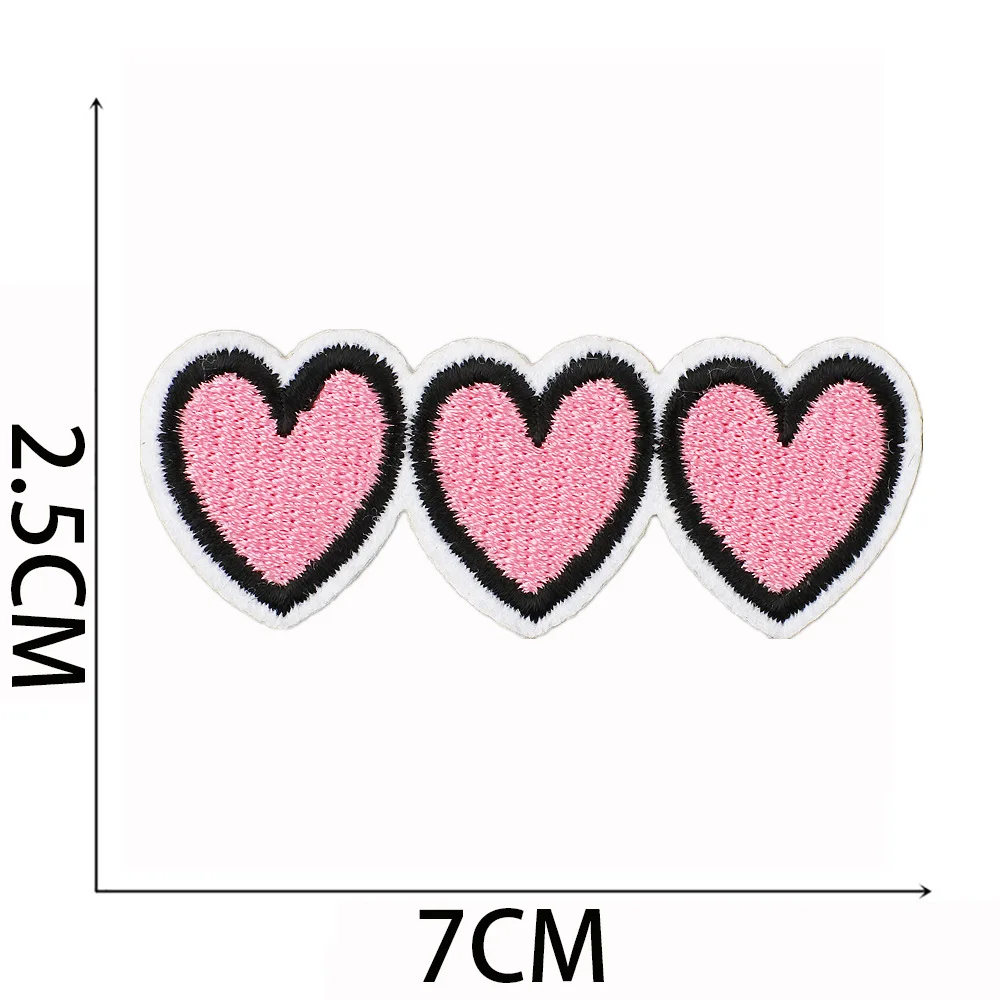 Pink Series Patches for Clothing Cheetah Mixed Embroidery Cloth Sticking Cartoon Smiling Face Love Patch Sticking Motifs