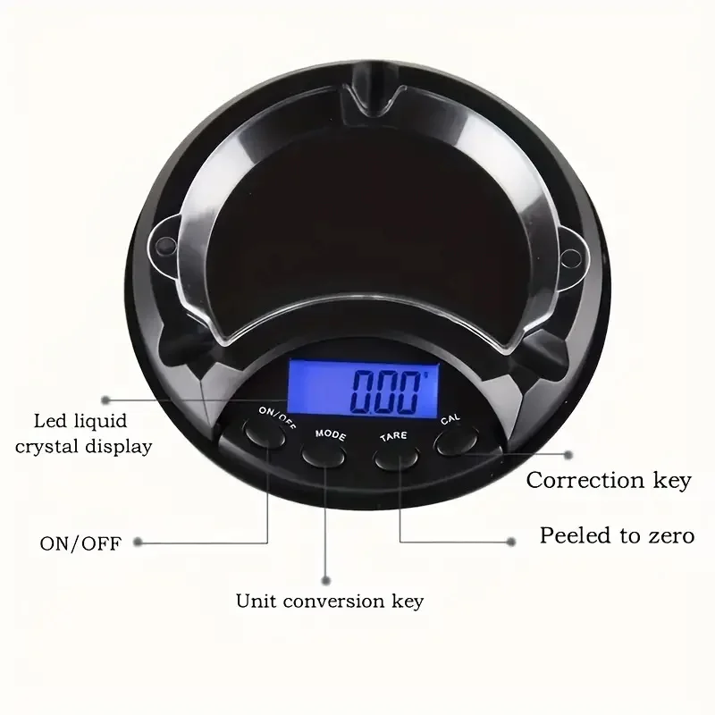 Imagem -05 - Balança de Bolso Digital Eletrônica com Luz de Fundo Azul Balança Portátil Display Lcd Cinzeiro Jóias Ouro Diamante Comida Chá Pesando