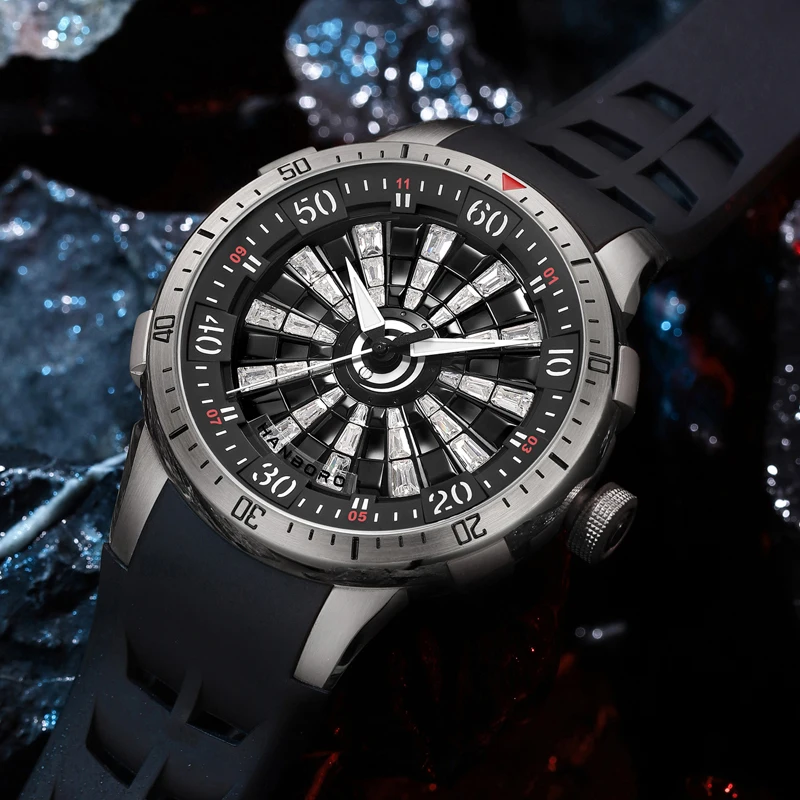 

New Flywheel Business Stainless Steel Hollow Luminous Waterproof Fashion Fully Automatic Mechanical Men's Watch