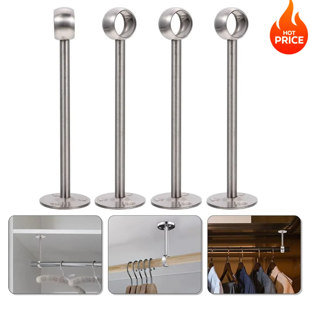1Pcs 새로운 스테인레스 스틸 파이프 브래킷 19/22/25mm 하프/올 패스 튜브 홀더 옷걸이 옷 폴 커튼 막대