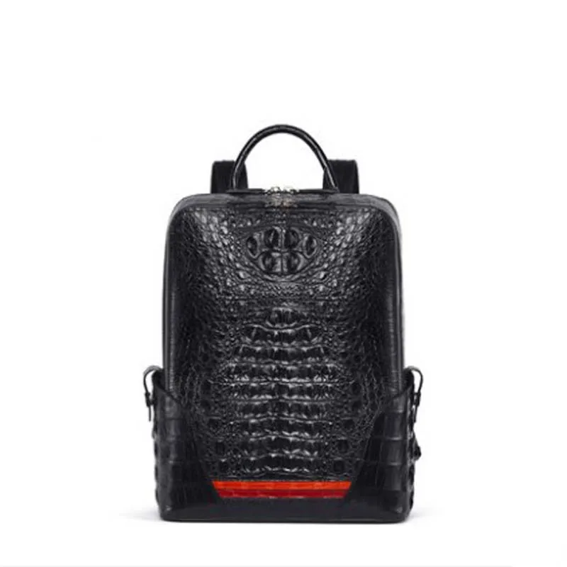 KEXIMA gete new 2022 New crocodile leather male backpack men bag leather personality fashion Thai crocodile backpack casual bag