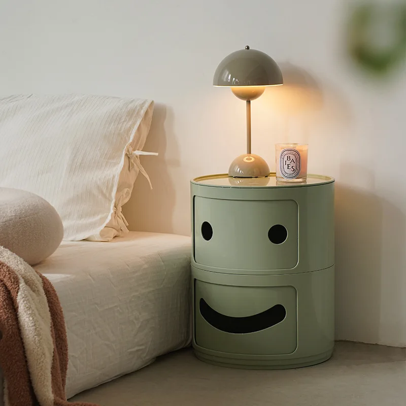 

Nordic Simple Bedside Table Small round Narrow Cabinet Mini Plastic Locker Multi-Layer Internet Celebrity Storage Cabinet Simple