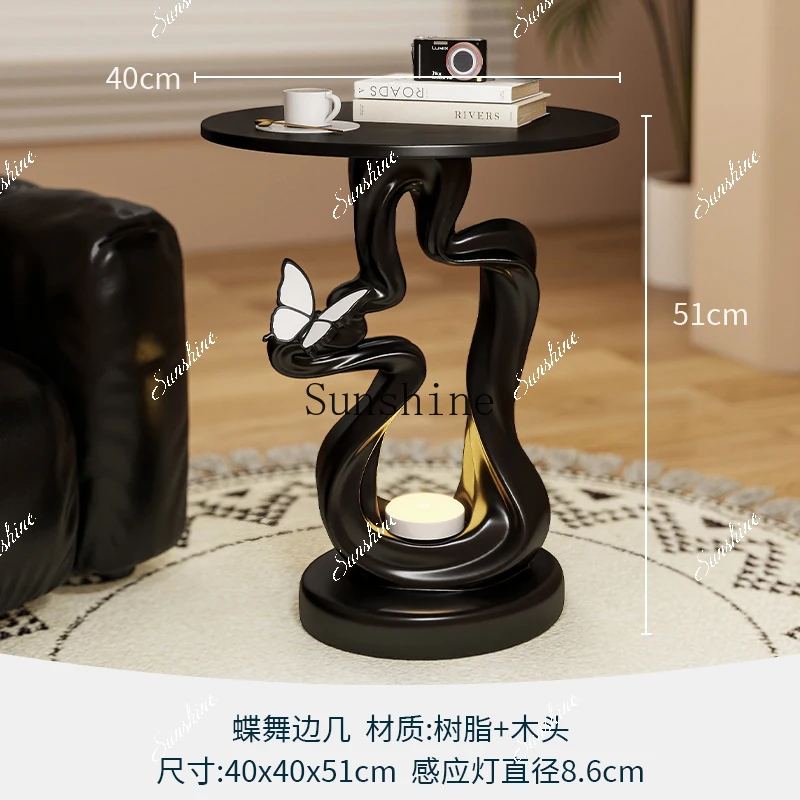 Art light luxury edge few living room sofa creative antique French high-end small round table  FT