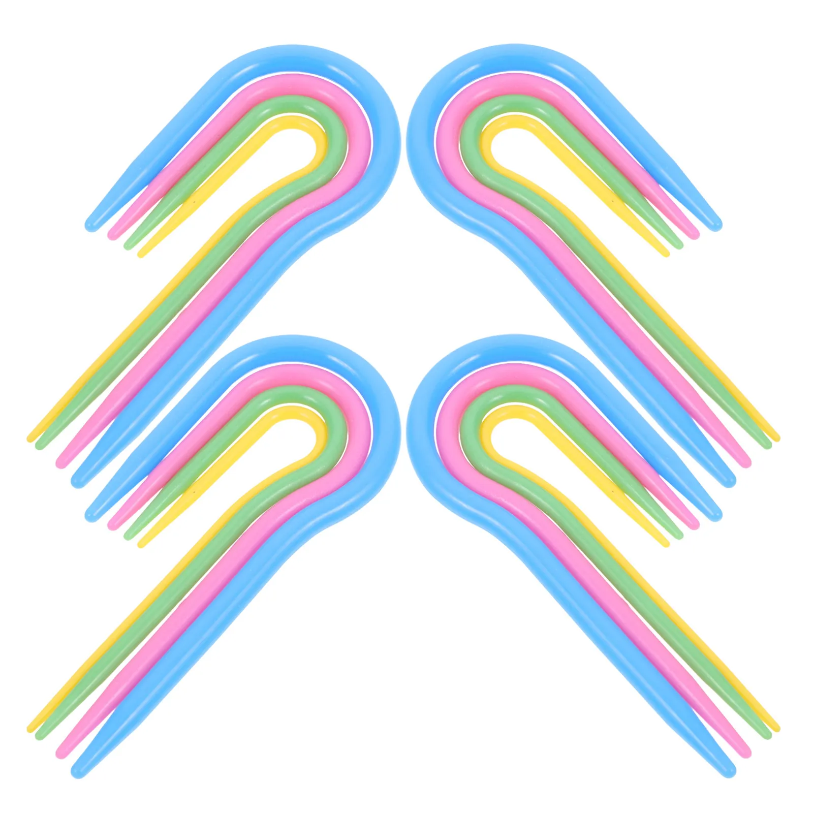 

Набор из 16 пластиковых изогнутых кабельных спиц-держателей для петель, ручные инструменты для вязания кабельных узоров, свитеров, шарфов