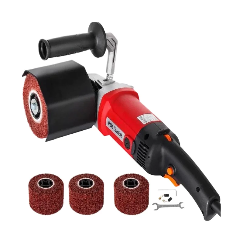 

:1200W 110V Burnishing Polishing Machine With 4 Wheels and 2 Carbon Brushes 3000RPM Corded Electric For Sanding Finishing