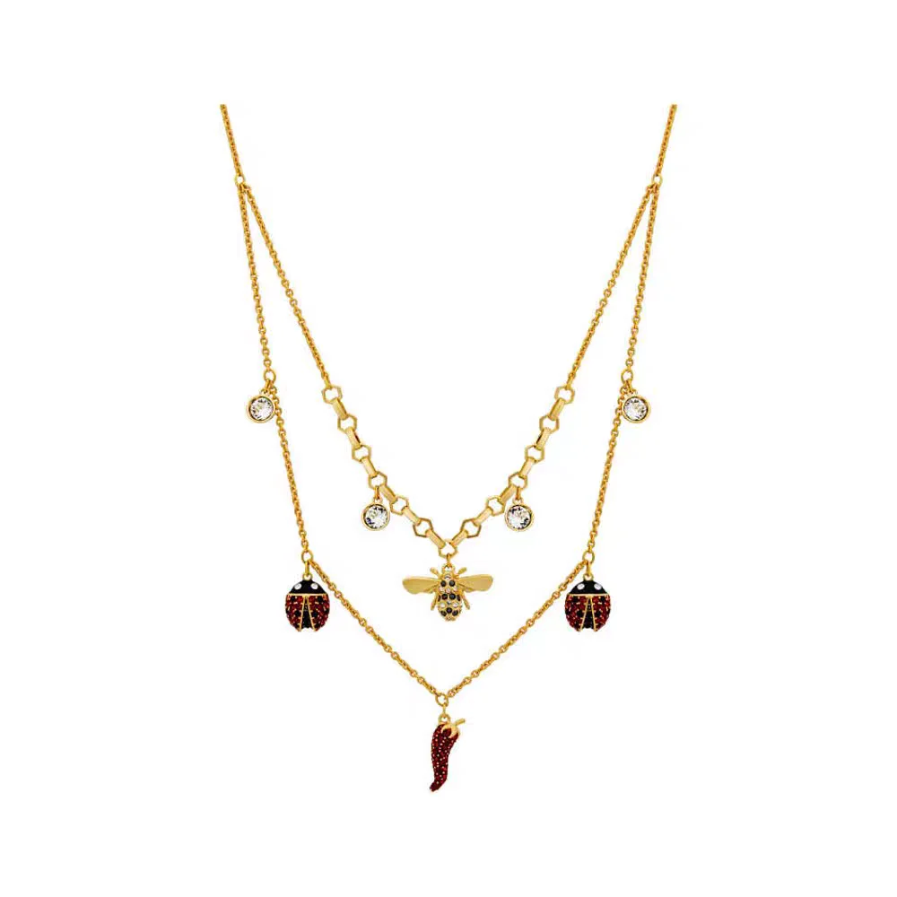 High Quality 2026 Fine Party Jewelry Sets Charming Pink Heart-shaped Gold Droplet Crystal Necklaces Bracelet Earrings for Ladies image 3