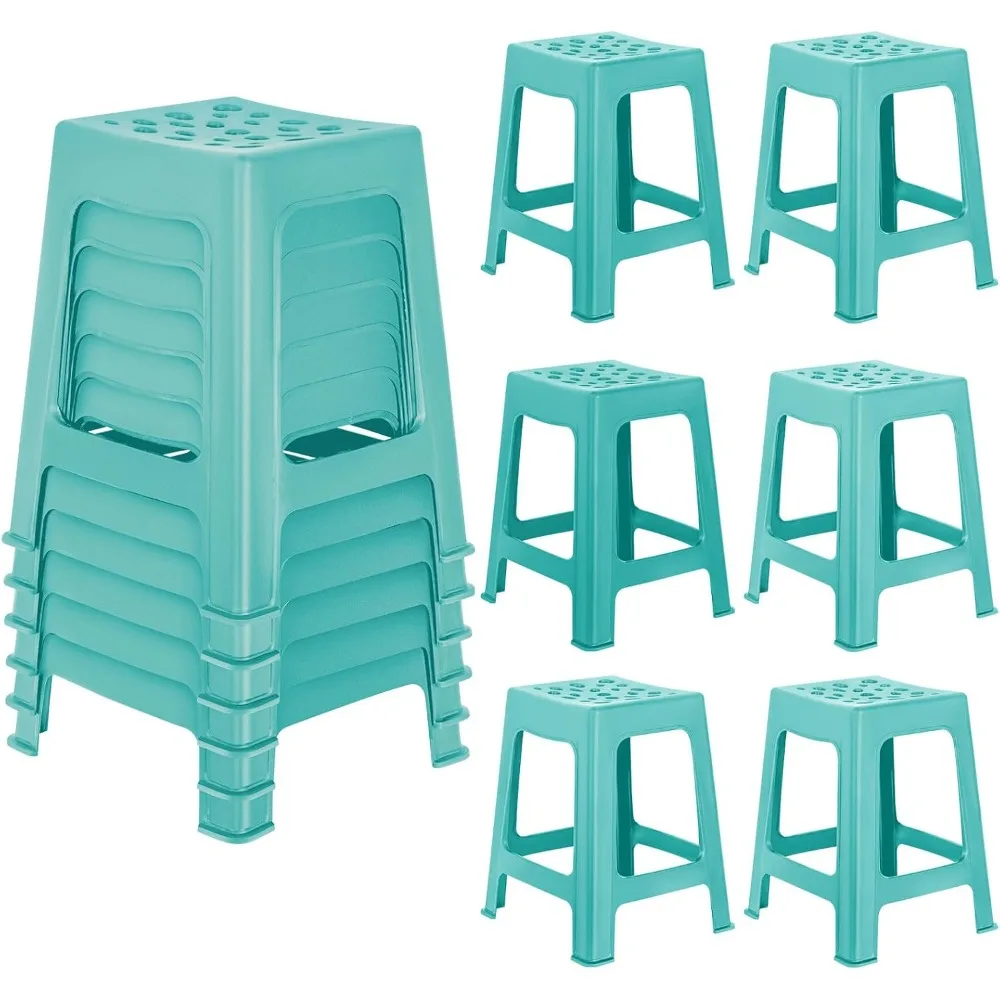 

6 Pcs 18 Inch Height Light Duty Plastic Stool for Classroom Seating Plastic Stackable Stools Modern Decorative Stools for Kids