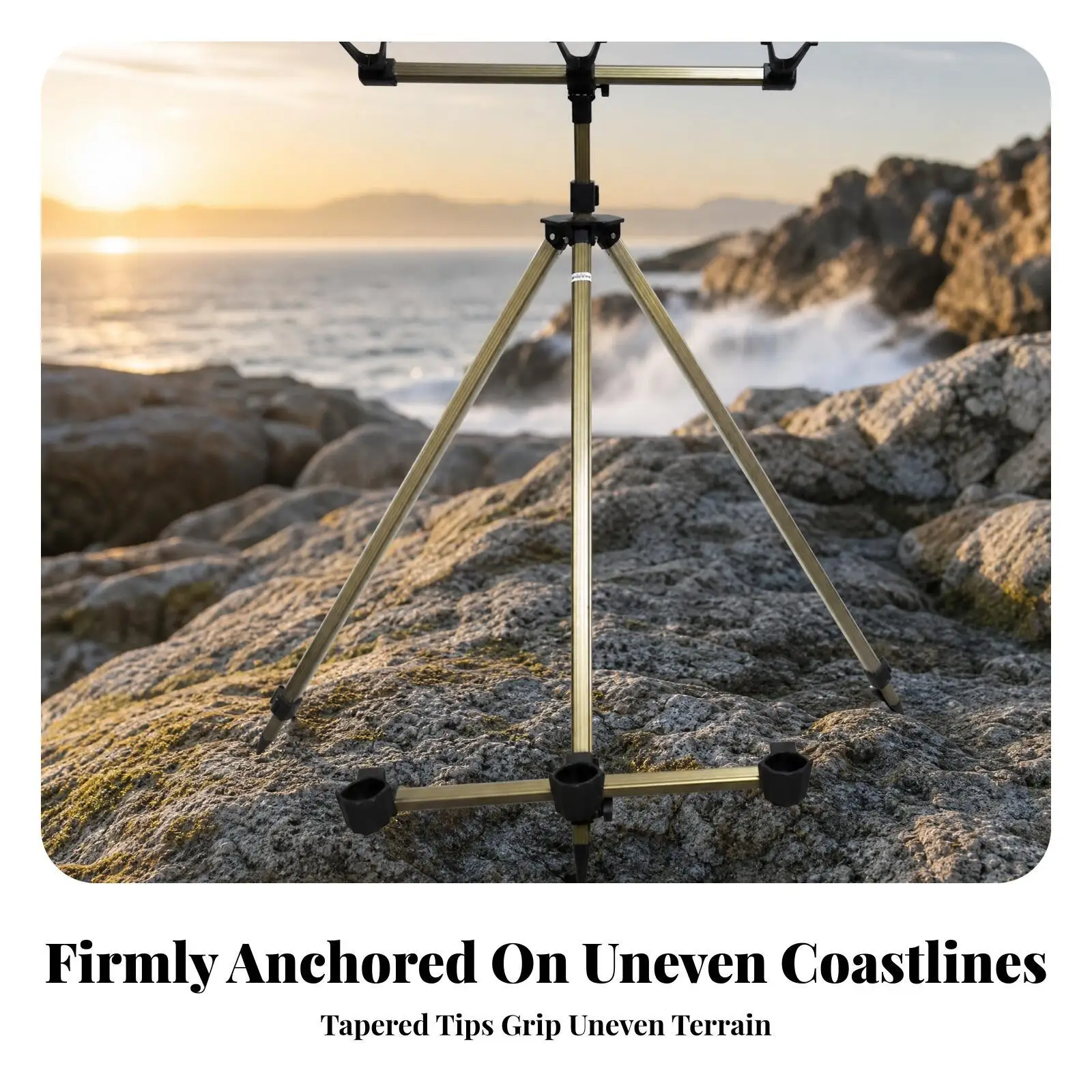 Portable Fishing Rod Holder Stand Tripod with 3 Cradles Folding Frame 116CM for Boat Kayak Bank Fishing Accessories
