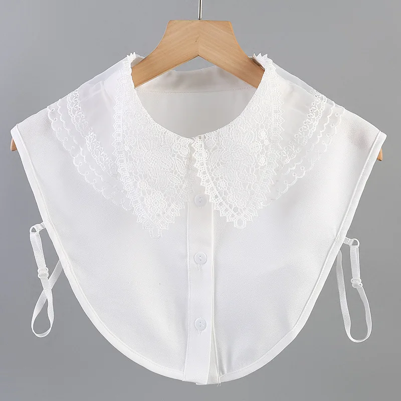 

Womens Shirt Detachable Collars Female Sweater Blouse Tops Fake False Collar Solid Color Retro White Accessories