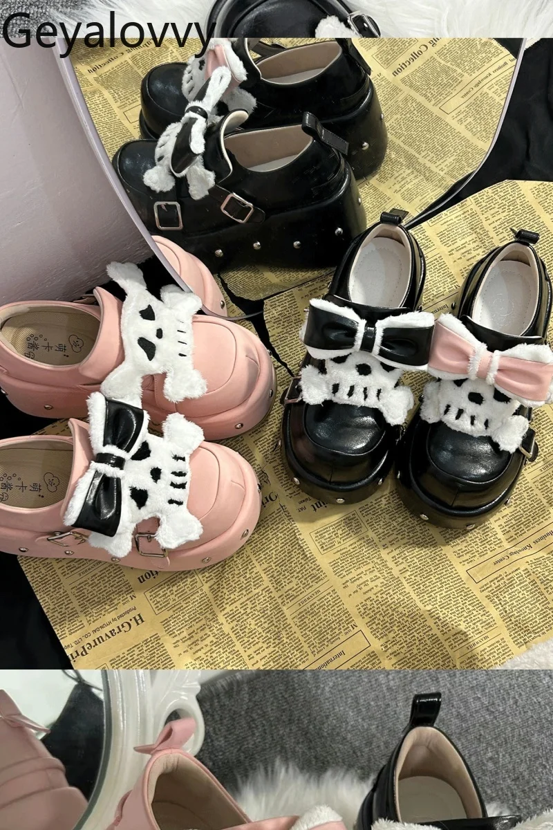 

2025 New Fashion Gothic Thick-Soled High Heel Pumps Femme Sweet Cute Subculture Lolita Shoes for Women Autumn Winter