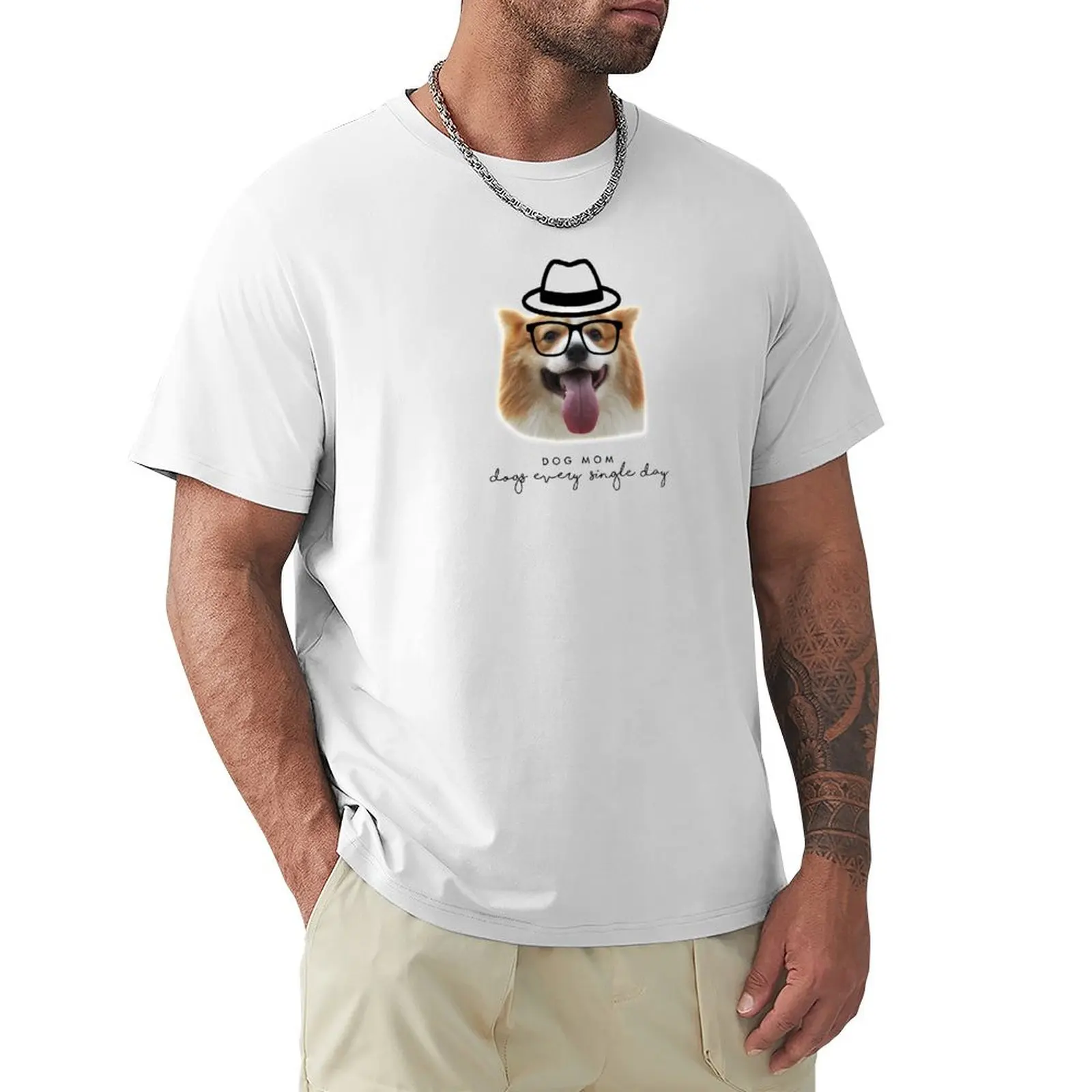 DOG MOM - DOGS EVERY SINGLE DAY - QUOTES - DOG FUNNY DOG T-shirt summer tops customs boys whites mens tall t shirts