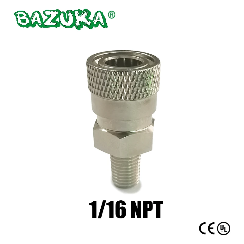 

HPA Air Stainless Steel 8mm Female Fill Nipple Blind Plug Quick Disconnect Charging Adapter High Pressure 1/16NPT