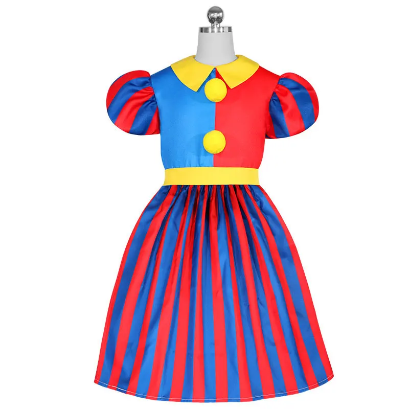 ملابس تنكرية للفتيات ، سيرج رقمي مذهل ، فستان مهرج للأطفال ، فستان هالوين للطفل ، حفلة عيد ميلاد