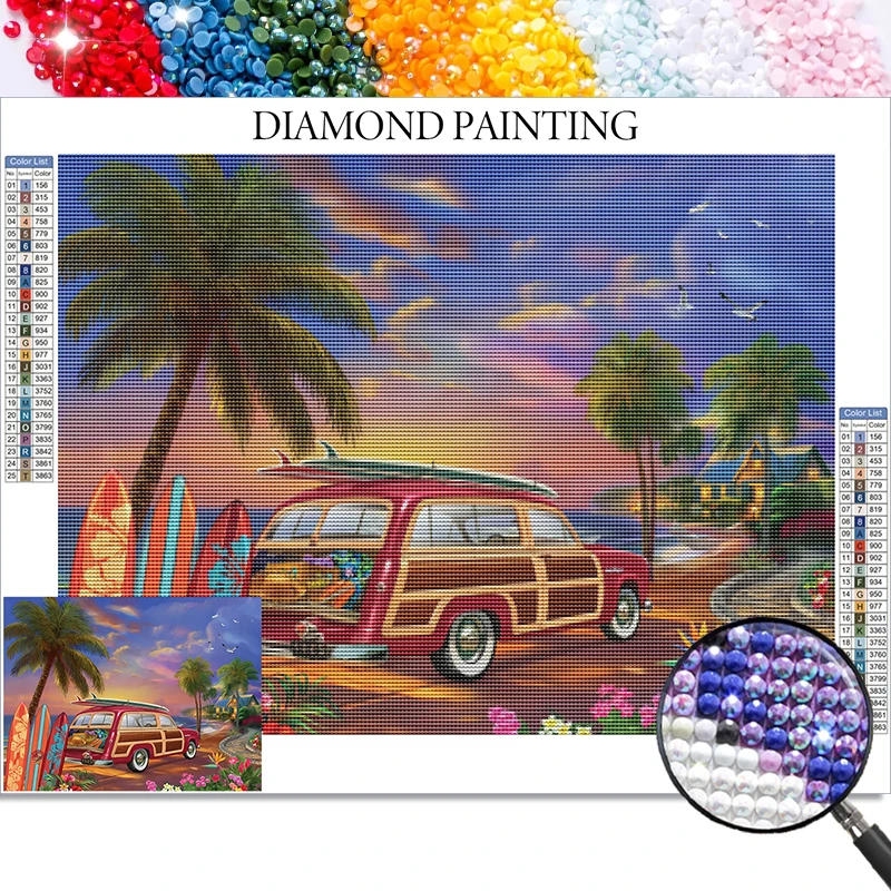 Diamond Painting New Arrivals Travel Coast Landscape Drawing With Diamonds Cross Stitch Arts And Crafts Supplies Adults Gifts