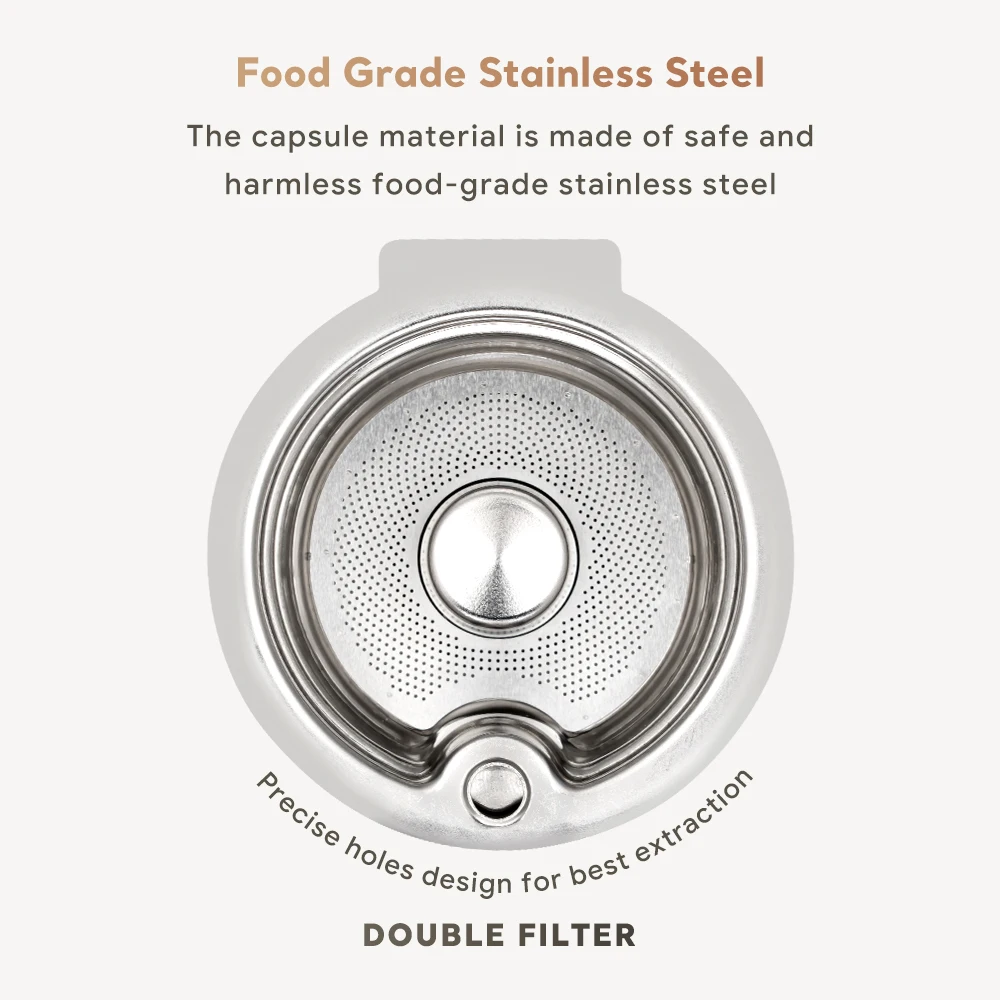 Stainless Steel Coffee capsule pod suitable for Bosch Tassimo refillable filter coffee machine silicone cover 60/180/200/220ml