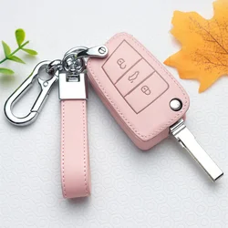 Car Key Case Bag Cover For Volkswagen VW Polo Golf 7 MK7 Passat Tiguan MK2 Beetle Caddy T5 Up Eos Skoda Octavia Seat Leon Altea