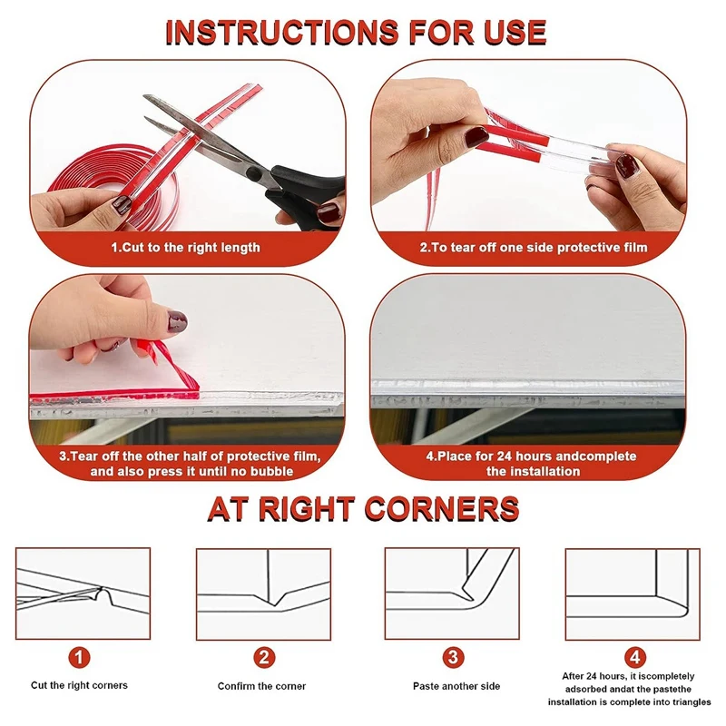 1Set 6 Metres And 4 Corner Protectors Protects Corners And Edges Corners And Edges PVC A