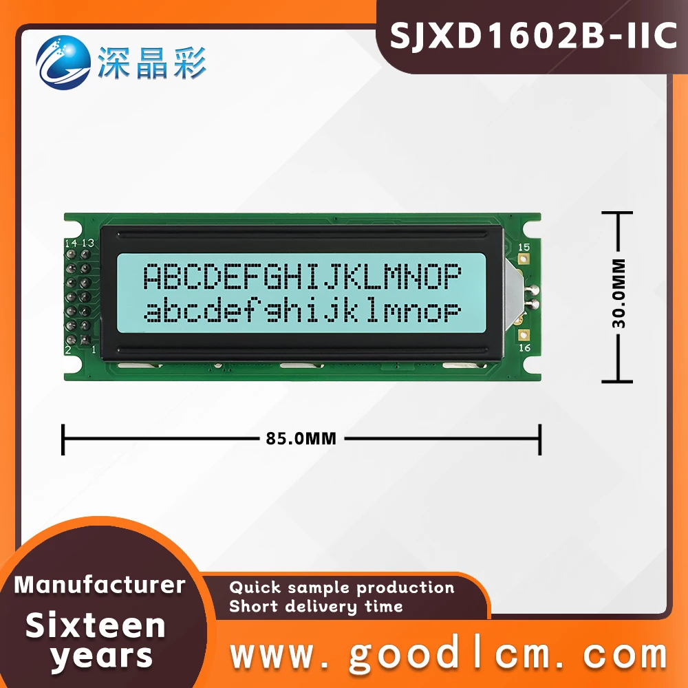 Russian langua LCD 1602 screen module SJXD1602B-IIC Wide temperature range I2C/IC adapter board 16X2 character dot matrix screen