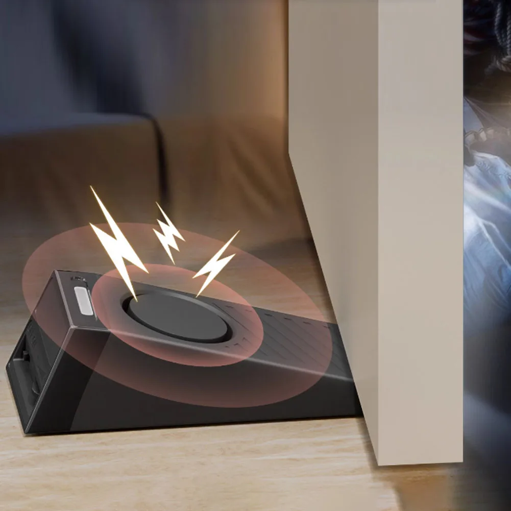 Portable Door Stopper Security Alarm with USB Charging 130dB Sound and Adjustable Sensitivity for Various Settings