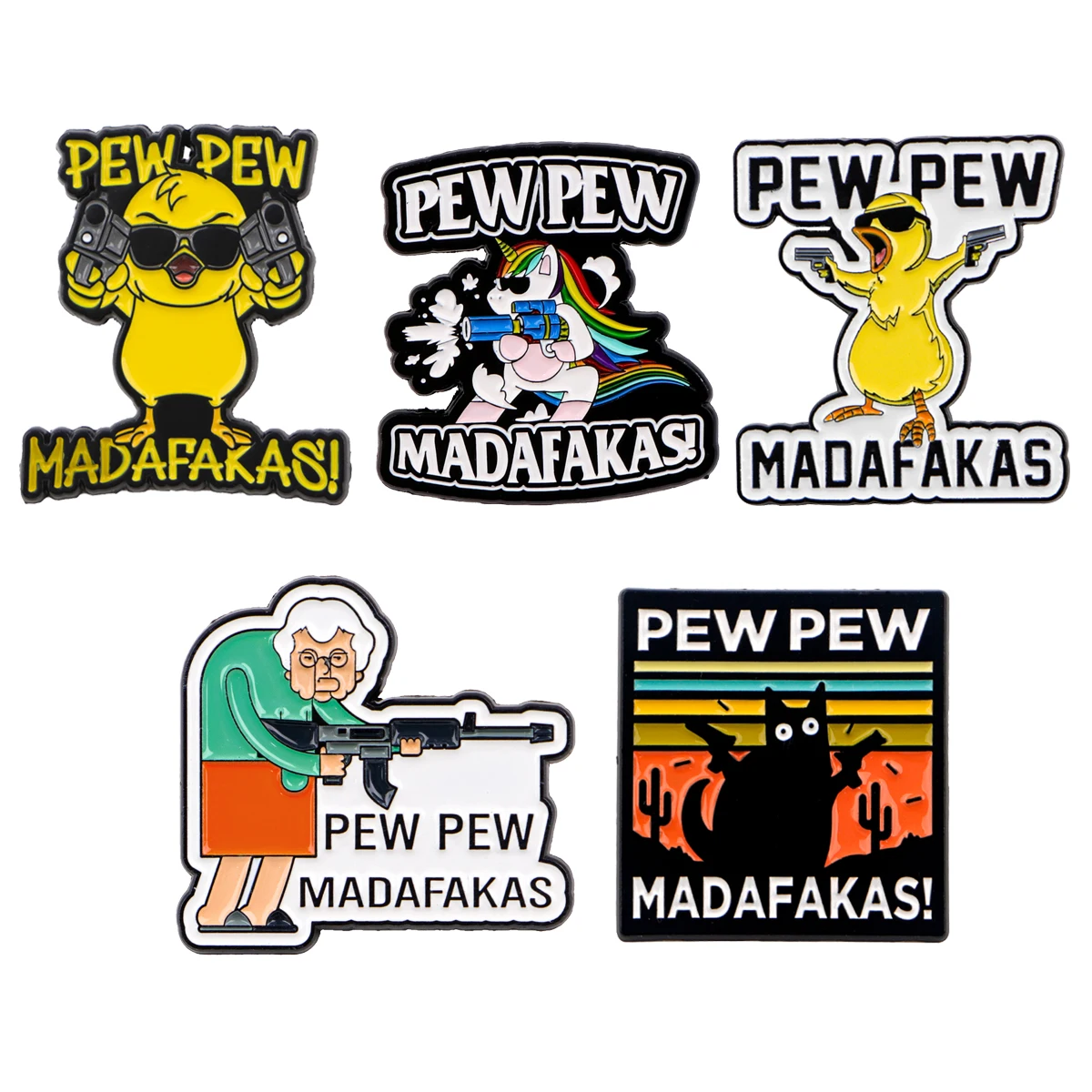 

5pcs/set Yellow Brid Enamel Pin Shooting Metal Brooch Backpack Collar Lapel Badges Men Women Fashion Jewelry Collection Gifts