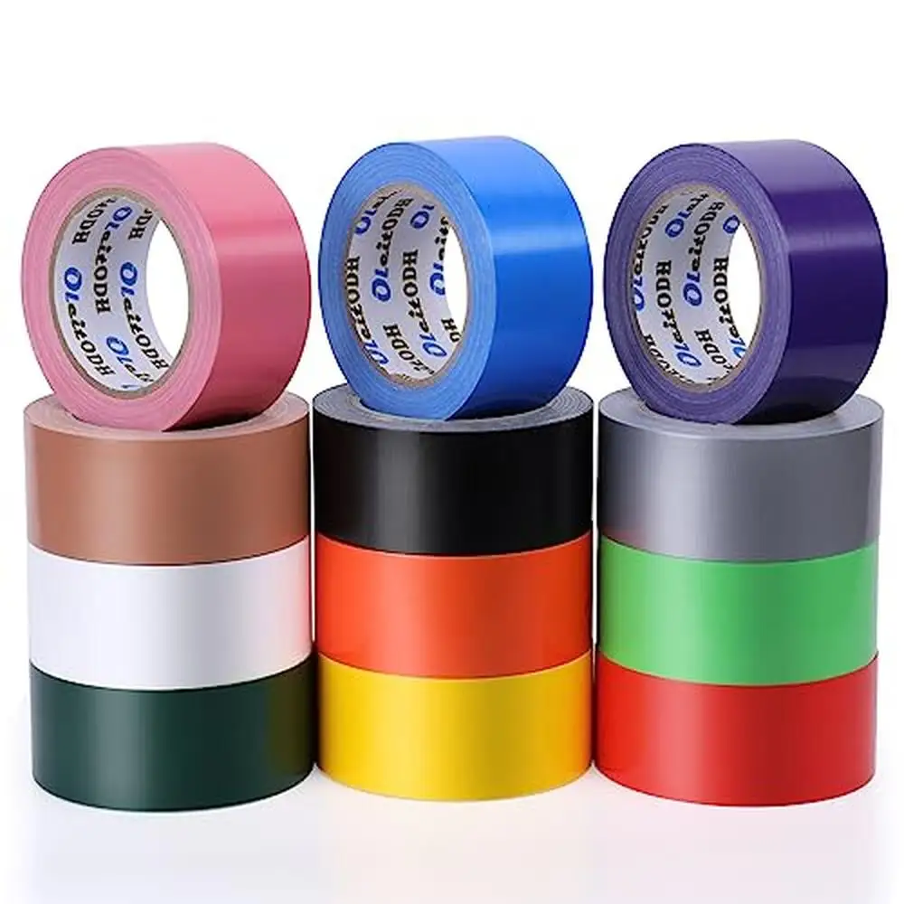 360 Yards Rainbow Colored Duct Tape Bulk 2 Inch x 12 Rolls Assorted Bright Colors Waterproof Tape