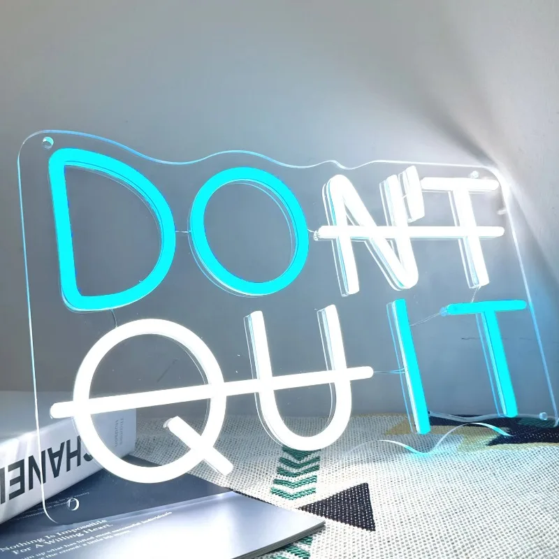 Don't Quit LED Neon Sign for Wall Decor LED Neon Lights Party Decorations LED Night Light for Office Gym Man Cave Room Decor