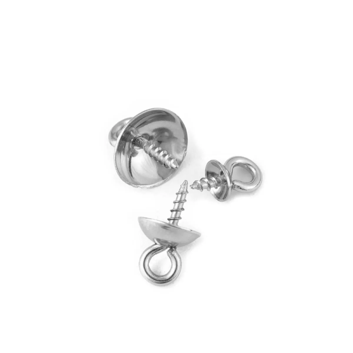 20pcs Stainless Steel Screw Eye Pins Bail Top Drilled Beads Metal End Caps Pendant For DIY Jewelry Making Necklace Accessories view 6