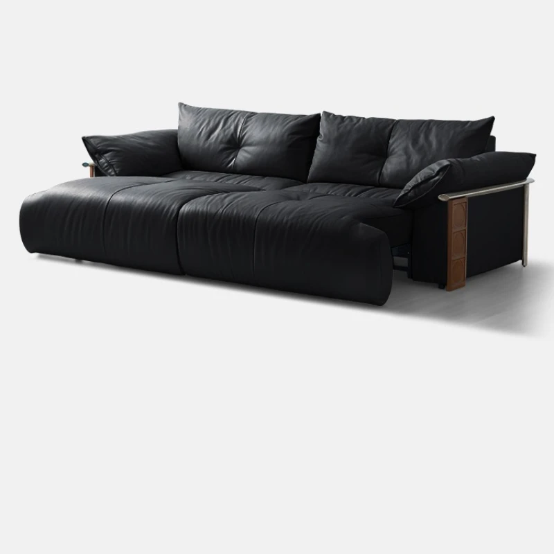 

Electric retractable sofa adjustable small apartment medieval sofa bed function leather sofa