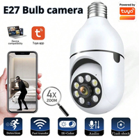 Tuya E27 Bulb Wifi Surveillance Camera Wireless Night Vision HD Automatic Human Tracking Security Baby Monitor Full Color Video