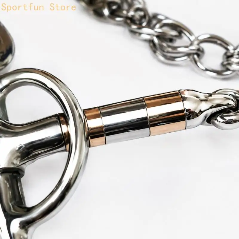 Three-Piece Horse Bit with Moving Metal Sections for Training Use X7JD