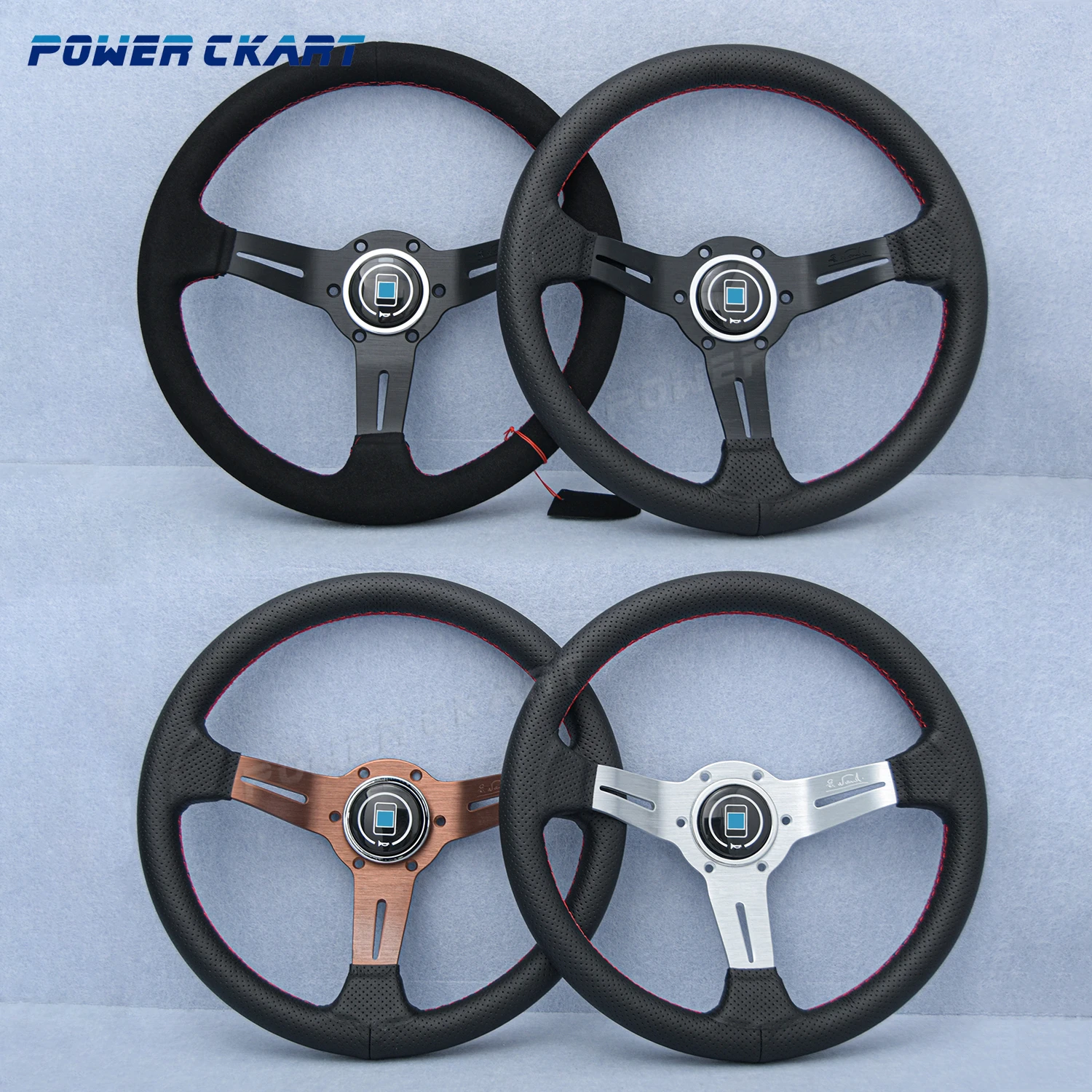 Car Drift Sports Steering Wheel 13inch 330mm Universal Suede Leather Racing Steering Wheel