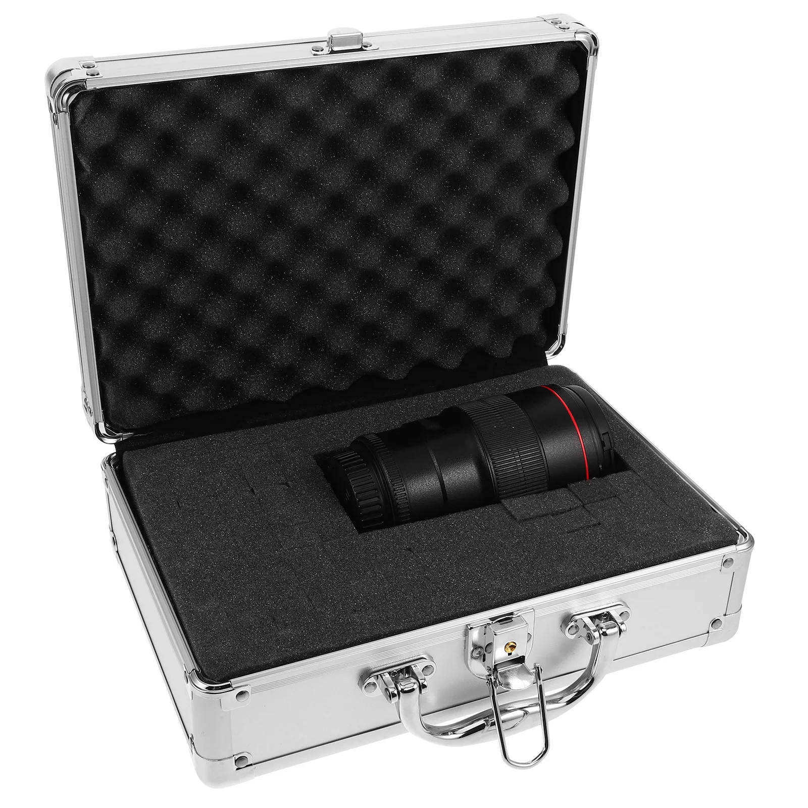 Multifunctional Storage Box Large Makeup Case Lockbox with Key Aluminum Alloy Toolbox Aluminium