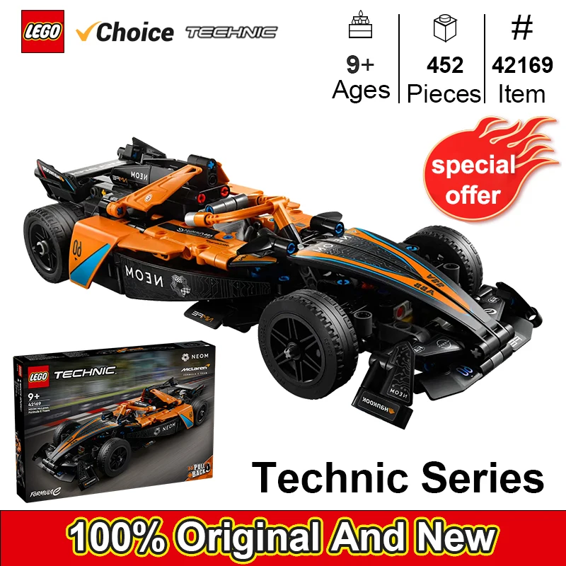 

LEGO 42169 Technic NEOM McLaren Formula E Toy Cars - Building Toy for Kids, Boys&Girls, Ages 9+ McLaren Race Car with V10 Engine