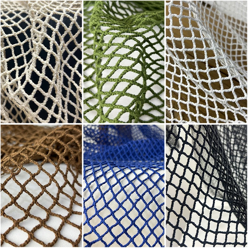 50x150cm Cotton Linen Net Fabric rough large hole gauze Designer Fabric for Diy Sewing Creative Clothing Material Cloth