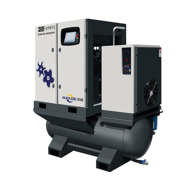 HANDE All In One Slient Industrial Air Compressor 7.5KW 11KW 15KW 18.5KW 22KW 4-in-1 Fixed Speed Screw Air Compressor