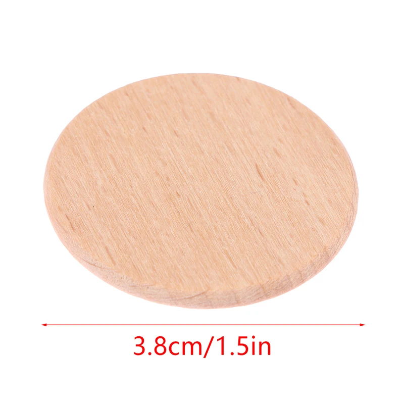 10Pcs 3.8cm Round Disc Unfinished Wood Circle Wood Pieces Cutouts Wooden DIY Ornaments For Craft Supplies Decoration