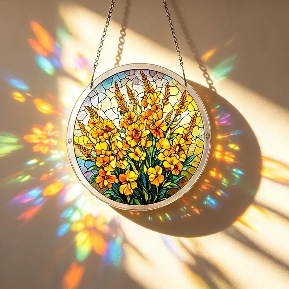 

Acrylic Puzzle DIY 3D Puzzle Suncatcher Window Hanging Garden Decor Birthday Gifts For Women Home Ornament