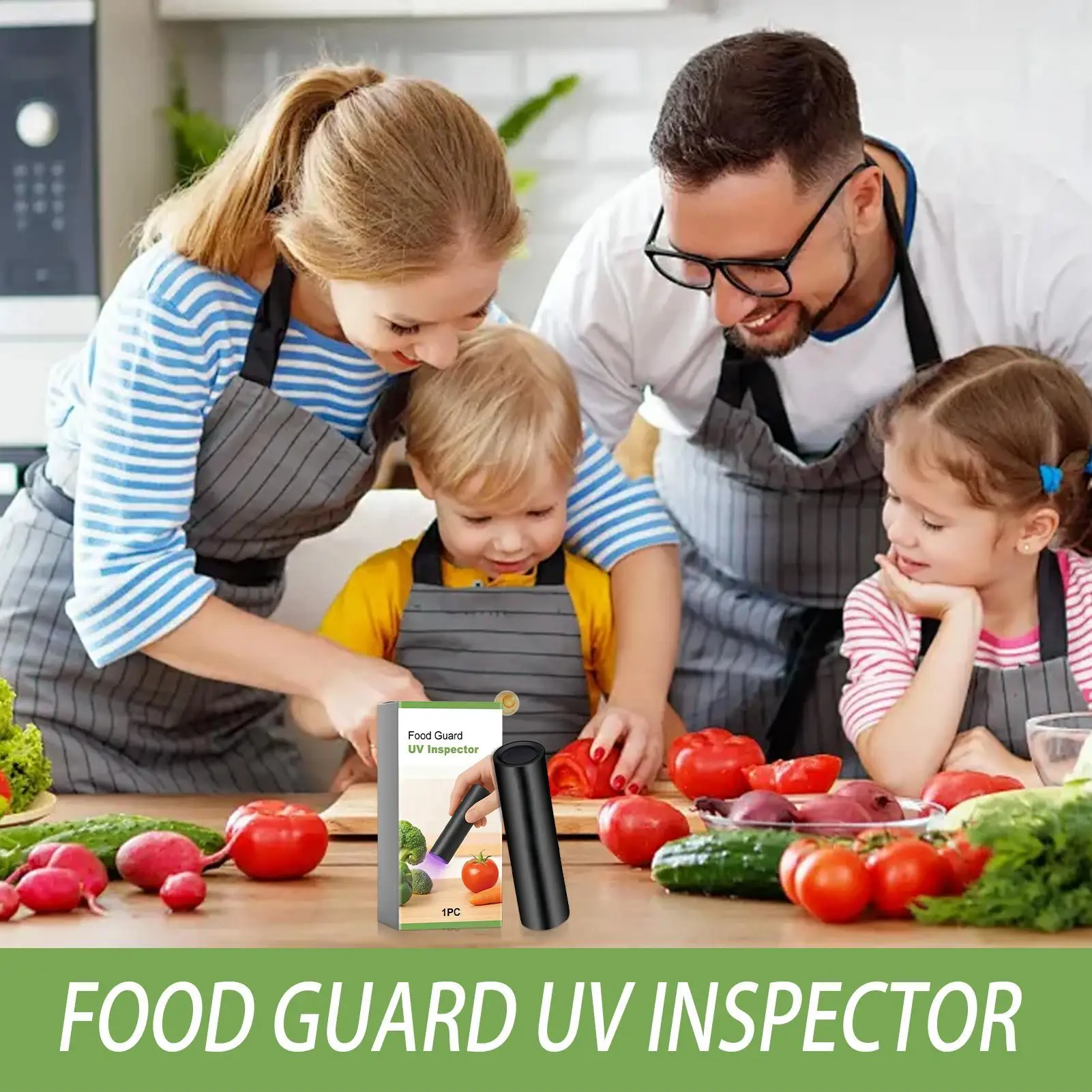 UV Flashlight Vegetable Inspection Food Safety Tool Portable Handheld Food Guard UV Inspector Professional Quality Check Light