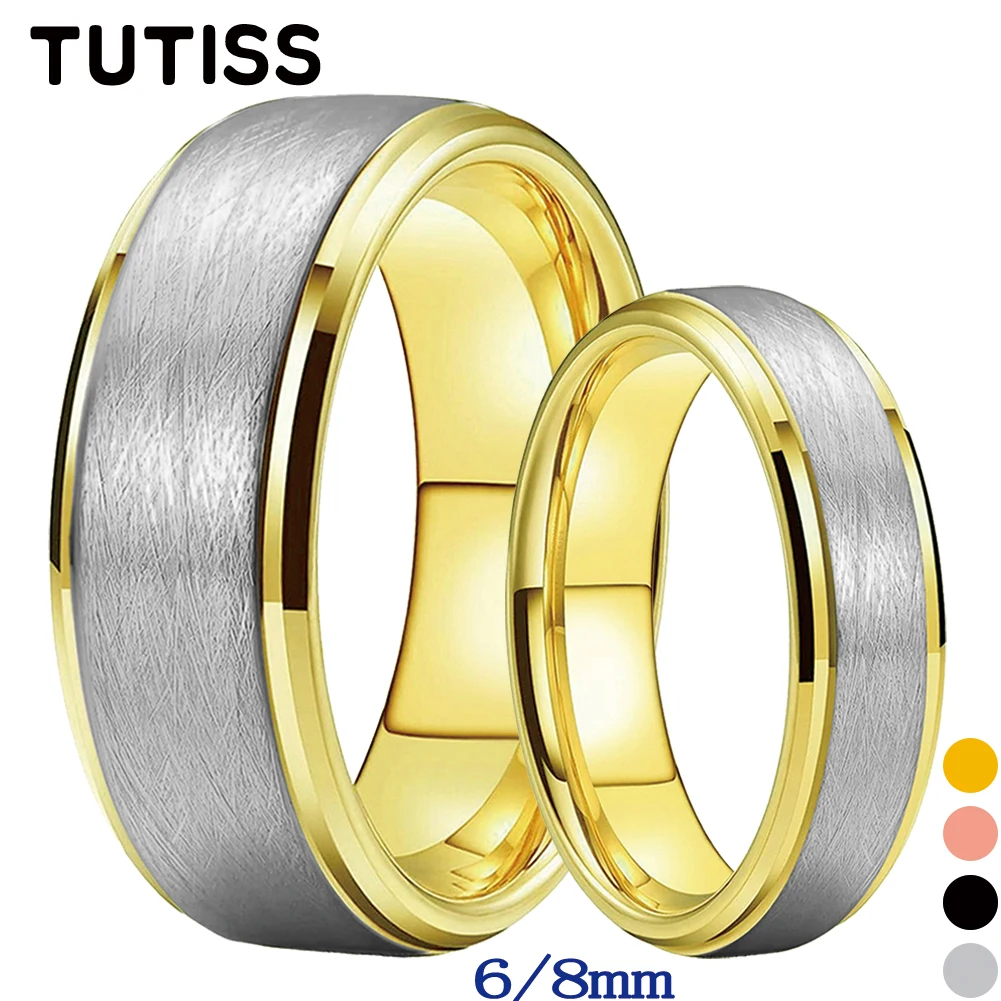 

TUTISS 6/8mm Classic Tungsten Carbide Ring Forever Love Accesories For Men Women Unique Brushed Comfortable Fit