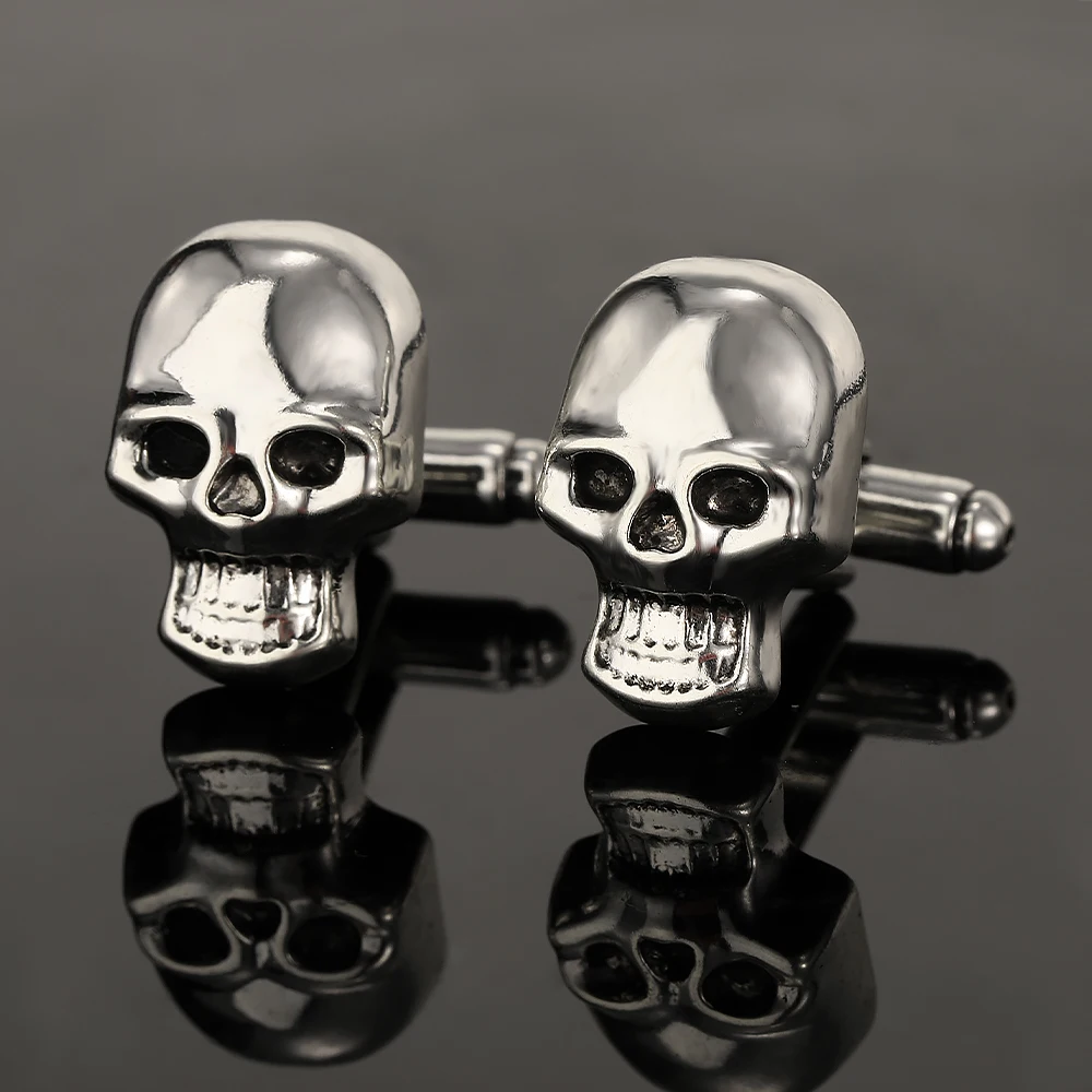 Personality Sinister Skull Cufflinks Skeleton Head Mens Cuff Links For Shirt Suit Tuxedo Blouse Sleeve Button