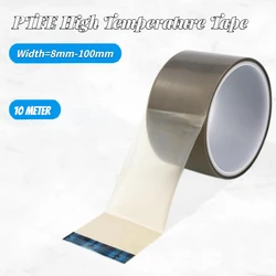 10M 300 Degree Pure Film PTFE High Temperature Resistance Adhesive Tape Cloth Heat Insulation Sealing Machine Thickness 0.08mm