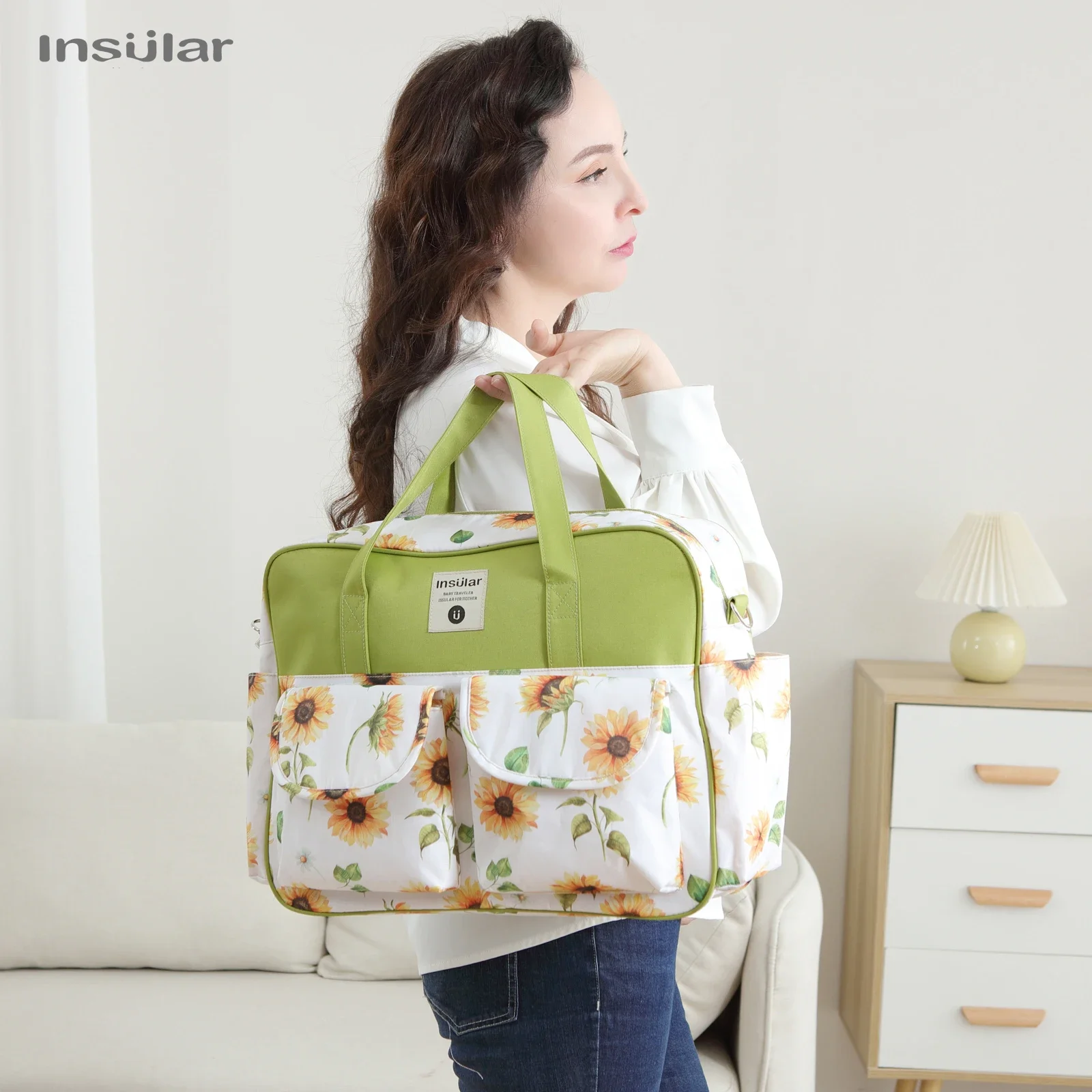 Insular Baby Diaper Bag Fashion Nappy Stroller Bag Designer Organizer Pouch Cut Maternity Mommy Bag New Mother Tote Nursing Bags