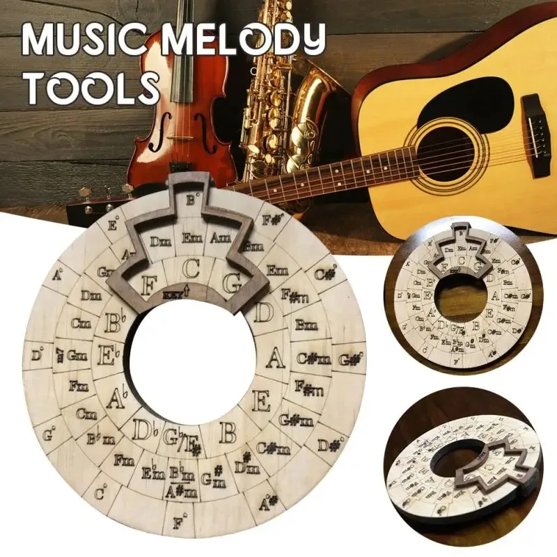 Wooden Melody Tool Round Music Melody Tools With Circle Of Fifths Portable Musical Melody Tool Wooden Music Melody Tools