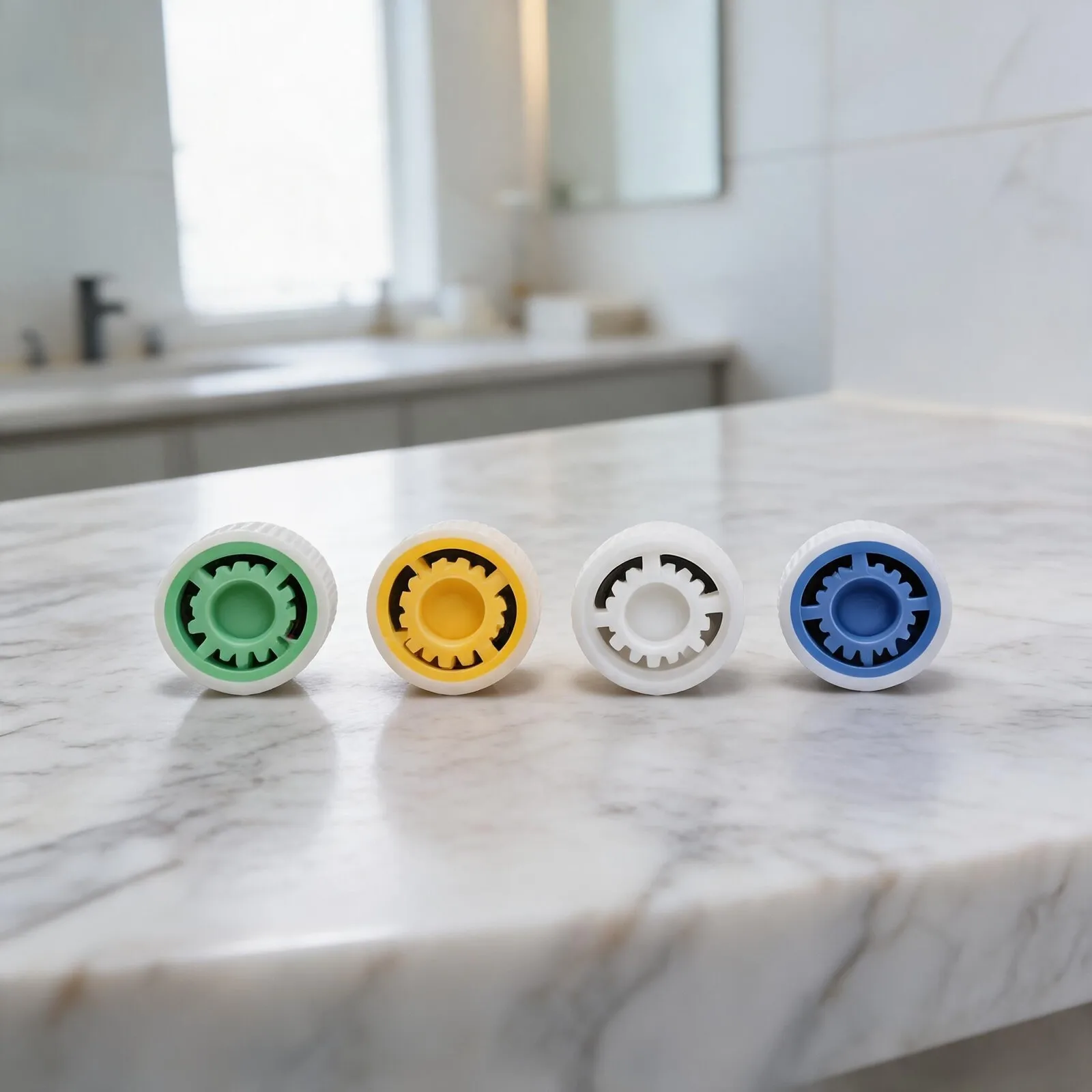 4 Piece Shower Flow Reducer Limiter Set Effective Water Saving Long lasting Durability Suitable for Fixed or Handheld Showers