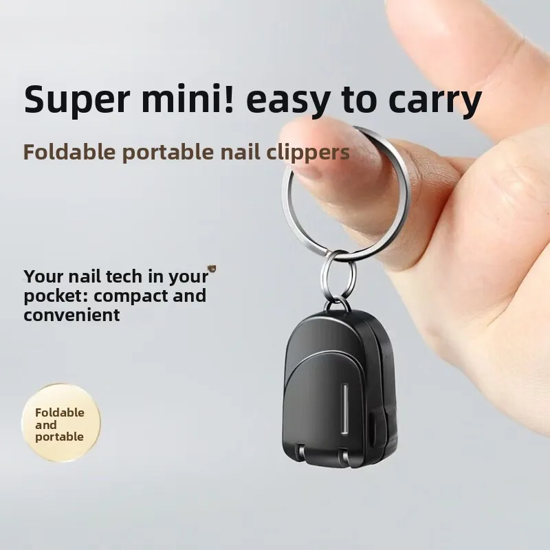 Mini Folding Nail Clippers, Clipping Guard and Fine Nail File with Keychain Design for Adult-Assisted Baby and Child Nail Care