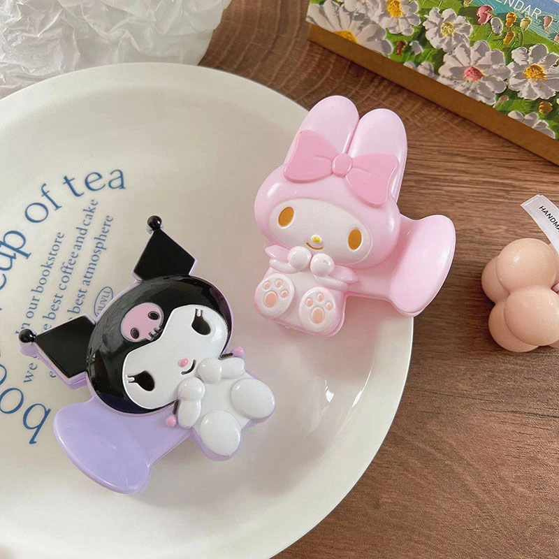 Kawaii sanrio kuromi meine melodie cinna moroll hund haarnadel kopfrücken hai clip cartoon niedliches haar zubehör für mädchen kopf bedeckung